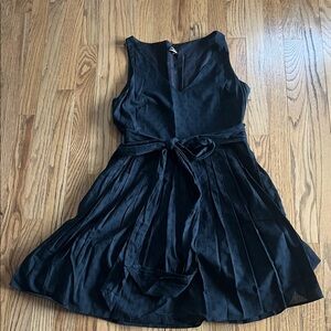 J. Crew Elegant Black Sleeveless Dress with Belt